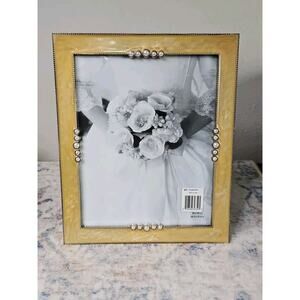 Inhabit Wedding Collection Epoxy with Pearl Picture Frame 8 X 10 NEW